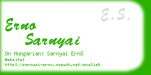 erno sarnyai business card