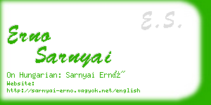 erno sarnyai business card